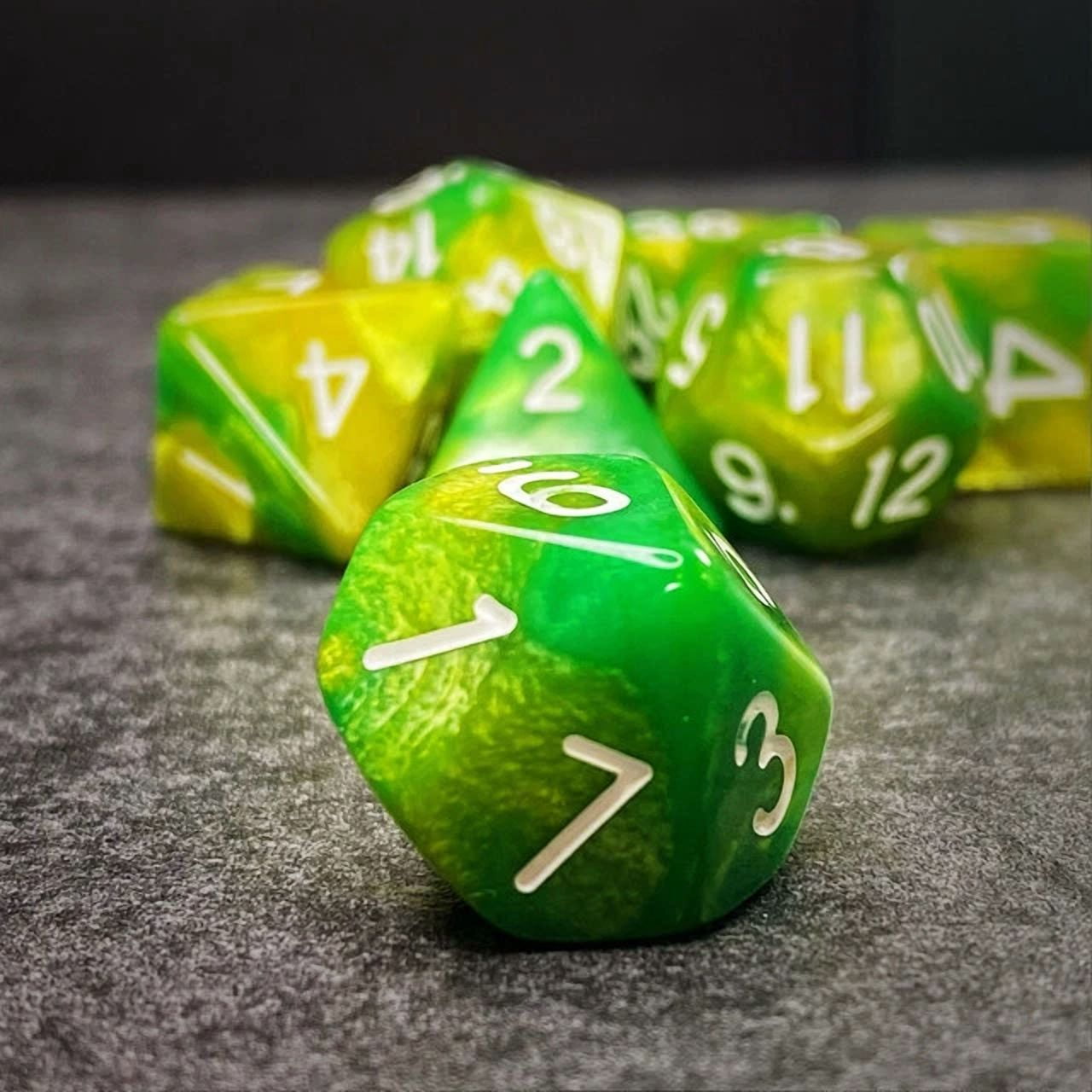 PRIME- Sage'S Stones - Grn/Lime Acrylic Polyhedral Dice Set Rpg Dnd Dungeons Dragons