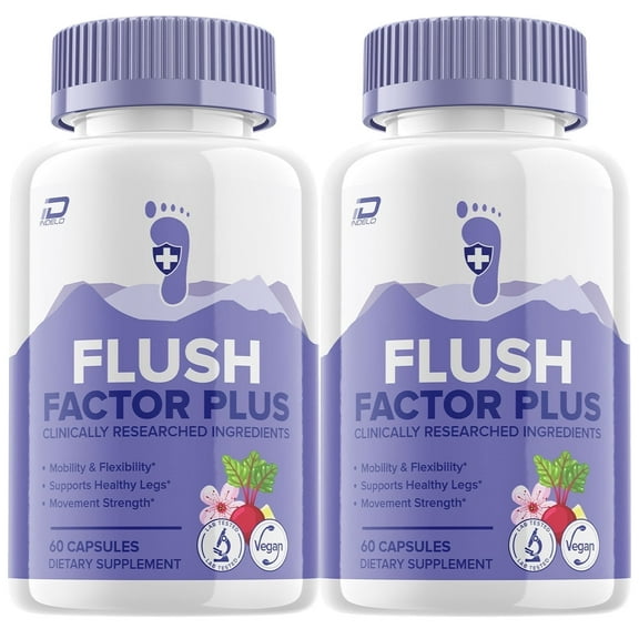 Flush Factor Plus Capsule Supplement - Factor FlushPlus Pills Natural, Plus factor Flush Supplement, 2 Pack - 120 Capsules
