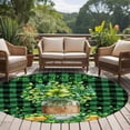 thumbnail image 4 of Large Round Rug 8Ft Washable Non-Slip, St. Patrick's Day Circle Area Rugs for Living Room Bedroom, Green Clovers Coin Buffalo Plaid Indoor Floor Mats Carpet Runner for Home Decor, 4 of 8