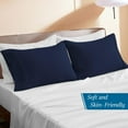 thumbnail image 2 of 800 Thread Count Egyptian Cotton 2-Piece Pillowcase Set with Envelope Closure, Standard Size (20" x 26") Navy Blue Solid, 2 of 4