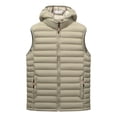 thumbnail image 2 of Mens Puffer Vest Winter Full Zipper Sleeveless Padded Jacket Gilets with Detachable Hooded Warm Outerwear Zip Up Pockets Vests, 2 of 9