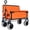 Orange, variant on 3-in-1 Folding Wagon with Bench Seat | 500lbs Heavy Duty, 9"x4" All-Terrain Beach Tires | 180L Utility Wagon for Camping, Beach, Outdoor