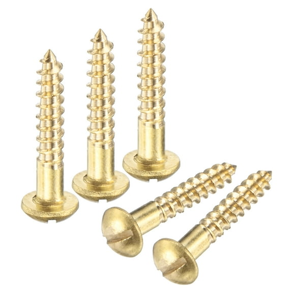 Uxcell 20-Pack Wood Screws, M3 x 18mm Brass Slotted Round Head