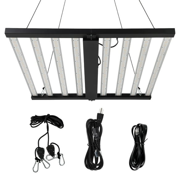 Garvee 1000W 8-Bar LED Grow Light with Dimmable Full Spectrum, Foldable Design for 4x4 Ft Coverage, 120V Commercial Plant Lamp for Indoor Gardens & Vertical Farming