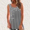 thumbnail image 1 of Sentmoon Tenues d'Été pour Femmes Débardeurs Col Rond pour Femmes Coupe Ample Imprimé Vignes Sans Manches T-Shirts Basiques Tendance 2025 pour Week-End Brunch Gris TG, 1 of 5
