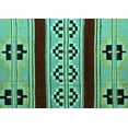 thumbnail image 1 of Ahgly Company Machine Washable Indoor Rectangle Southwestern Turquoise Blue Country Area Rugs, 7' x 9', 1 of 4