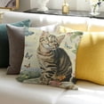 thumbnail image 3 of BANET Cute Cat Lovely Cartoon Pattern Beige Background Throw Pillowcase for Home Decor 22x22in, 3 of 5