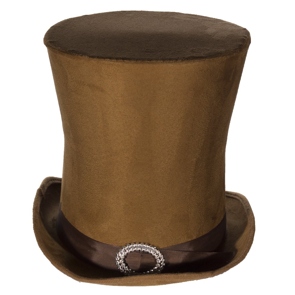 Costume Accessory Candyman Style Brown Suede Tall Hat Top Hat