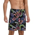 thumbnail image 2 of Balery Snake And Flower Pantalones cortos de pijama de punto de algodón para hombre con cinturilla y bolsillos-Large, 2 of 6
