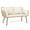 Off-White, variant on Costway Outdoor 2-Seater Sofa with Pillows, Cushions, Metal Frame & Adjustable Foot Pads Natural & Off White
