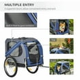 thumbnail image 5 of GVN Bike Trailer Cargo Cart for Dogs and Pets with 3 Entrances Large Wheels for Off-Road & Mesh Screen, Blue/Grey, 5 of 8
