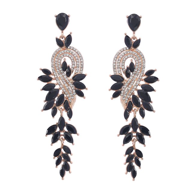 Pendientes de diseño de moda de aleación de diamantes con hojas geométricas de diamantes de colores pendientes femeninos
