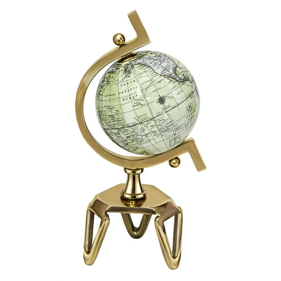 Infans 5 Inch Geographic Rotating World Globe w/Triangle Metal Stand Metal Meridian