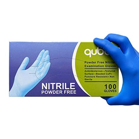 

Nitrile Medical Grade Exam Gloves Powder Free Latex-Free 4 MIL Fingertip Textured Size Large - 1 Box of 100 Gloves By Weight