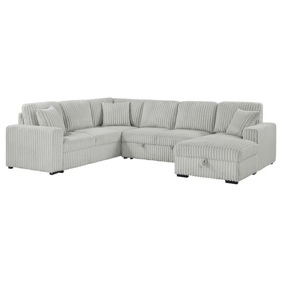 Devonshire Sleeper Sectional Sofa Storage Chaise Grey