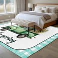 thumbnail image 5 of Hello Spring 5'x8' Area Rug for Living Room, Easter Flowers Green Truck Floral Blue Plaid Washable Non-Slip Rugs for Bedroom Nursery Dining Room, Low-Pile Kitchen Carpet Large Entryway Rugs, 5 of 9