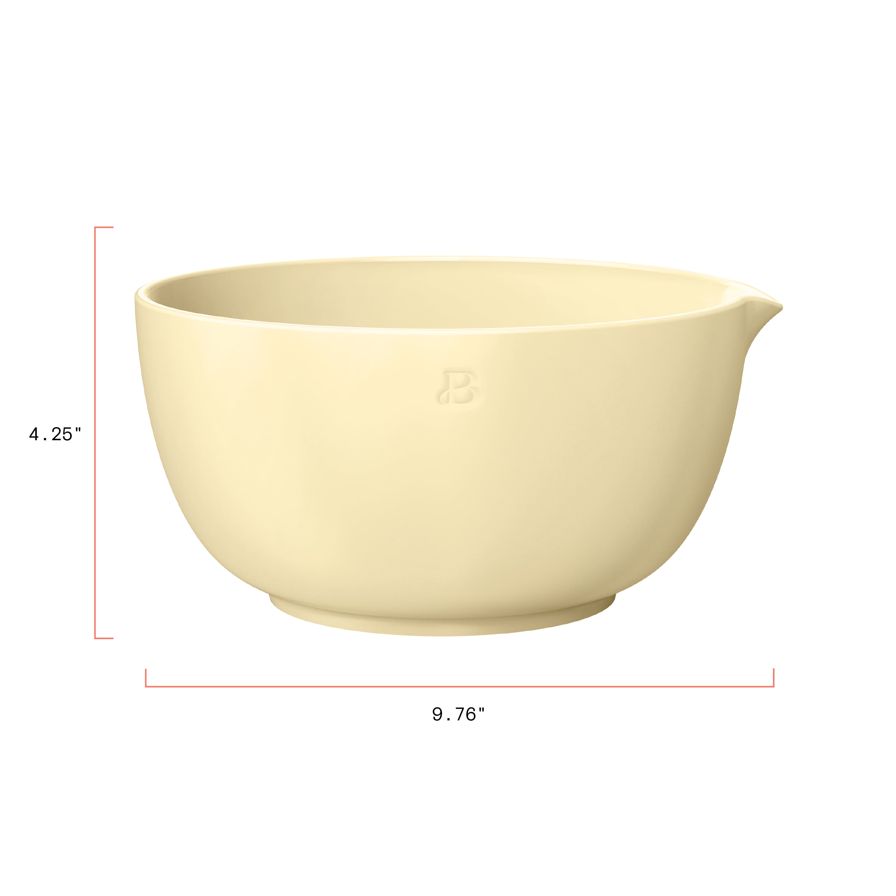 Beautiful 3 QT Stoneware Batter Mixing Bowl, Buttercream by Drew Barrymore