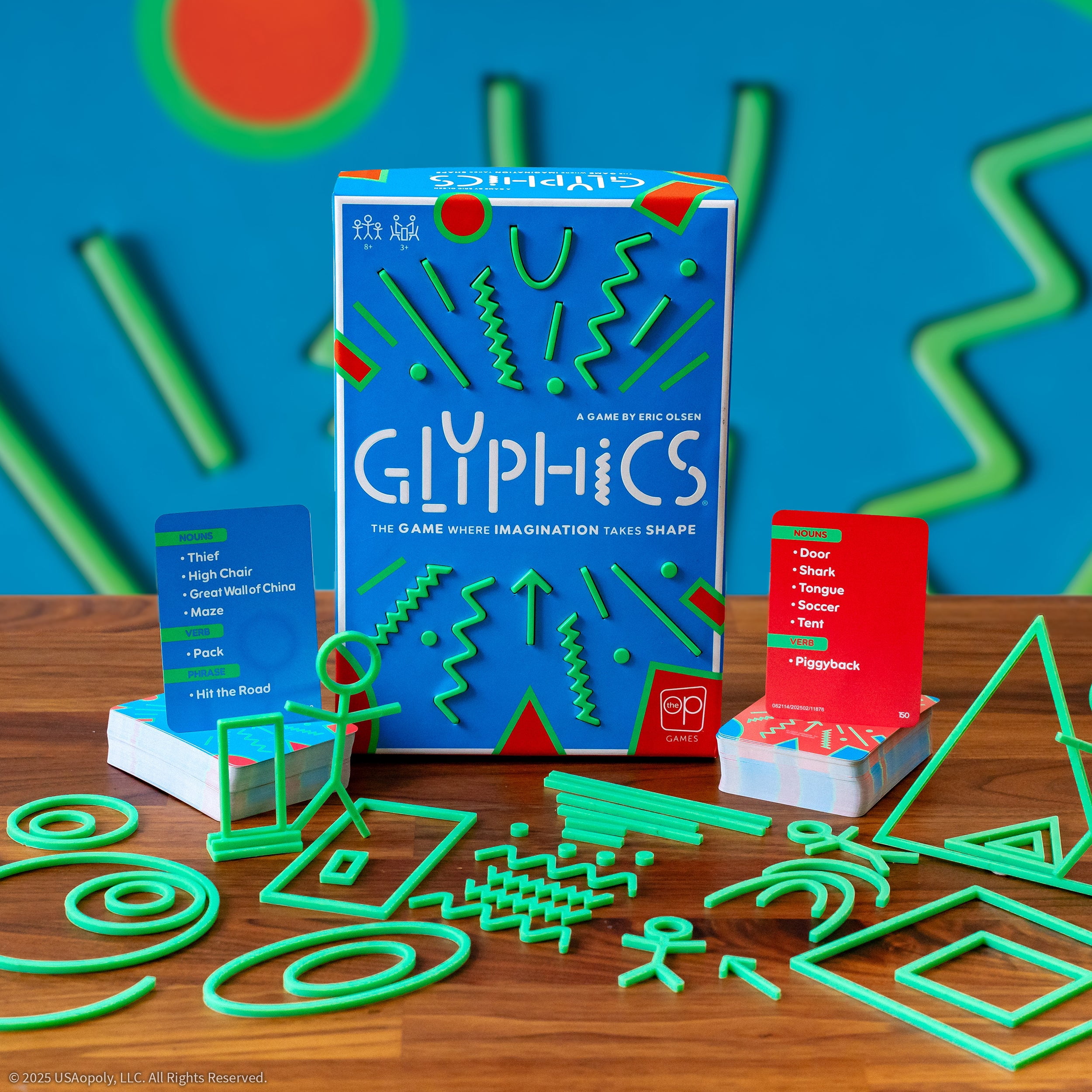 Glyphics®, Creative Family Party Game, Use Shapes and Get Everyone to Guess The Words on Your Card, Fast & Fun Abstract Guessing Word Game by The Op Games