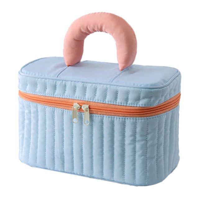 Bolsa de maquillaje, bolsa de cosméticos de viaje para mujeres y niñas, bolsa de aseo grande, bolsa de nailon de imitación de poliéster