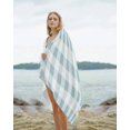 thumbnail image 2 of Aqua Plaid Beach Towels Oversized Super Absorbent, Spring Summer Farmhouse Buffalo Checkered Lightweight Bath Towel Quick Dry Sets For Bathroom/Pool/Rv Camping/Beach Play/Gym Room/Picnic 31"x62", 2 of 8