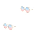 thumbnail image 3 of Qarigey Protección Gafas de sol de perlas Clásicas para todas las ocasiones Gafas de sol redondas Marco de PC Marco dorado Azul Rosa Marco Dorado Azul Rosa 2Conjunto, 3 of 6