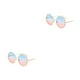 thumbnail image 4 of Jumpingount Gafas de sol redondas con estilo Protección Accesorio de moda Gafas de sol con perlas Marco de PC Marco dorado clásico Azul Rosa Marco Dorado Azul Rosa 2Conjunto, 4 of 6