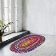 thumbnail image 4 of Traditional Indian Hand Woven Chindi Cotton Rug, Handmade Cotton Fabric Braided Decorative Floor Doorway Multi Color Mat Various Sizes, 4 of 4
