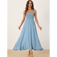 thumbnail image 4 of DARING DIVA Women's Boho Adjustable Spaghetti Strap Maxi Dresses XS Blue, 4 of 6