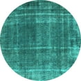 thumbnail image 1 of Ahgly Company Indoor Round Oriental Turquoise Blue Industrial Area Rugs, 3' Round, 1 of 4