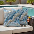 thumbnail image 2 of Outdoor Pillow Cover Blue Ocean Waves Set of 2 Waterproof Throw Pillowcases Golden Modern Abstract Art Decorative Patio Furniture Pillows for Couch Garden Indoor & Outdoor Use, 2 of 9