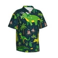thumbnail image 2 of Balery Dinosaurs and Flowers Print Men's Hawaiian Shirts Short Sleeve Beach Shirt Relaxed Fit Vacation Button Down Shirts-3X-Large, 2 of 9