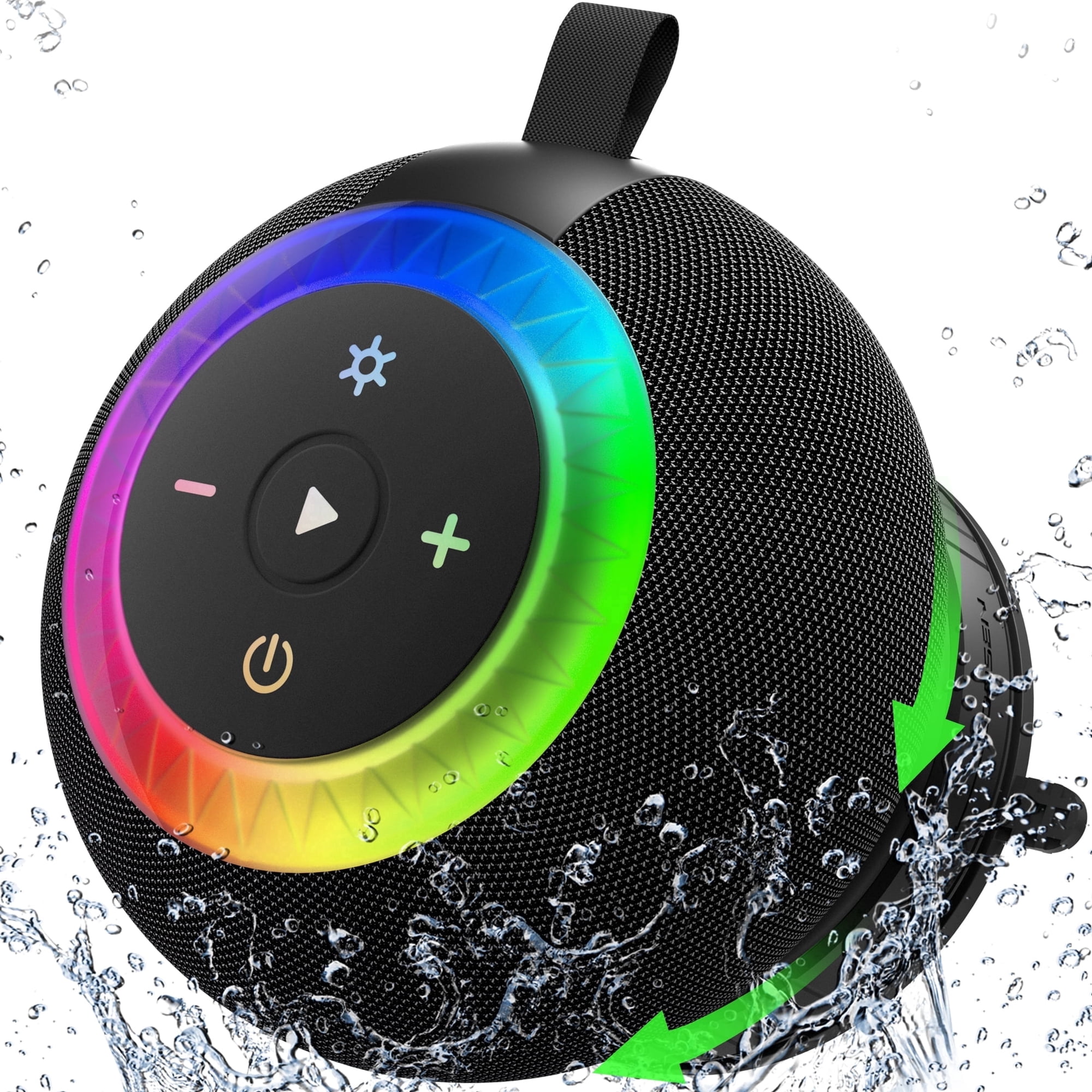 Portable Bluetooth Speaker, Waterproof Shower Speaker, IPX7 Removable Suction Cup with Vacuum Knob, 360° Surround Sound, RGB Lights, Outdoor Speaker Bluetooth for Pool, Beach, Kayak Essentials, Gifts