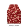 thumbnail image 3 of SLYNSHome Christmas Snowflake Table Runner, Red Holiday Table Flag, Winter Theme Tablecloth for Dining Room Kitchen Home Party Decor, 3 of 6