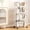 WHITE, variant on Plastic Storage Rack with Wheels - Movable Multi Layer Organizer Shelf for Kitchen Bathroom Living Room Bedroom - Large Capacity Layered Shelving Unit with Guardrail and Hooks for Books Snacks