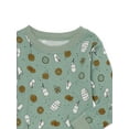 thumbnail image 3 of Wonder Nation Toddler Cotton Long Sleeve Sleep Tee and Pants Pajama Set, 2-Piece, Sizes 12M-5T, 3 of 3
