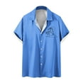 thumbnail image 2 of ALLLIST Hawaiian Mens Shirts Collared Short Sleeve Button Down Shirts Casual Blue Men's Clothing, 2 of 4