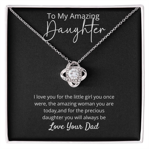 To My Daughter Necklace From Dad Christmas Gift for Daughter 925 Sterling Silver Necklace