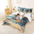 thumbnail image 4 of Manfei Cute Coastal Beach Hut Twin Bedding Sets for Kids Boys and Girls, Nautical Vacation Print Bedding Comforter Set, Reversible 7 Pieces, 4 of 6
