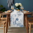 thumbnail image 2 of Blue Coastal Table Runner - 90 Inch Long, Kitchen Dining Table Runner Dresser Scarves, Summer Beach Turtle Coral Starfish Jellyfish Farmhouse Decor for Coffee Tables Wedding Party Banquet, 2 of 8