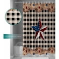 thumbnail image 6 of Farmhouse Star 4th of July Shower Curtain, Happy Independence Day Shower Curtain Set with Hooks, Spring Summer Waterproof Fabric Shower Curtains for Bathroom Decor, 36x72 Inch Bath Curtain, 6 of 6