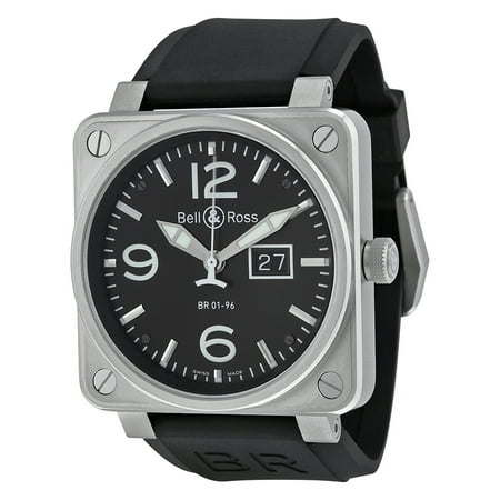 Ross Automatic Watch Bell - Pre-owned Bell and Ross Aviation Automatic Black Dial Men's Watch BR0196-BL-ST