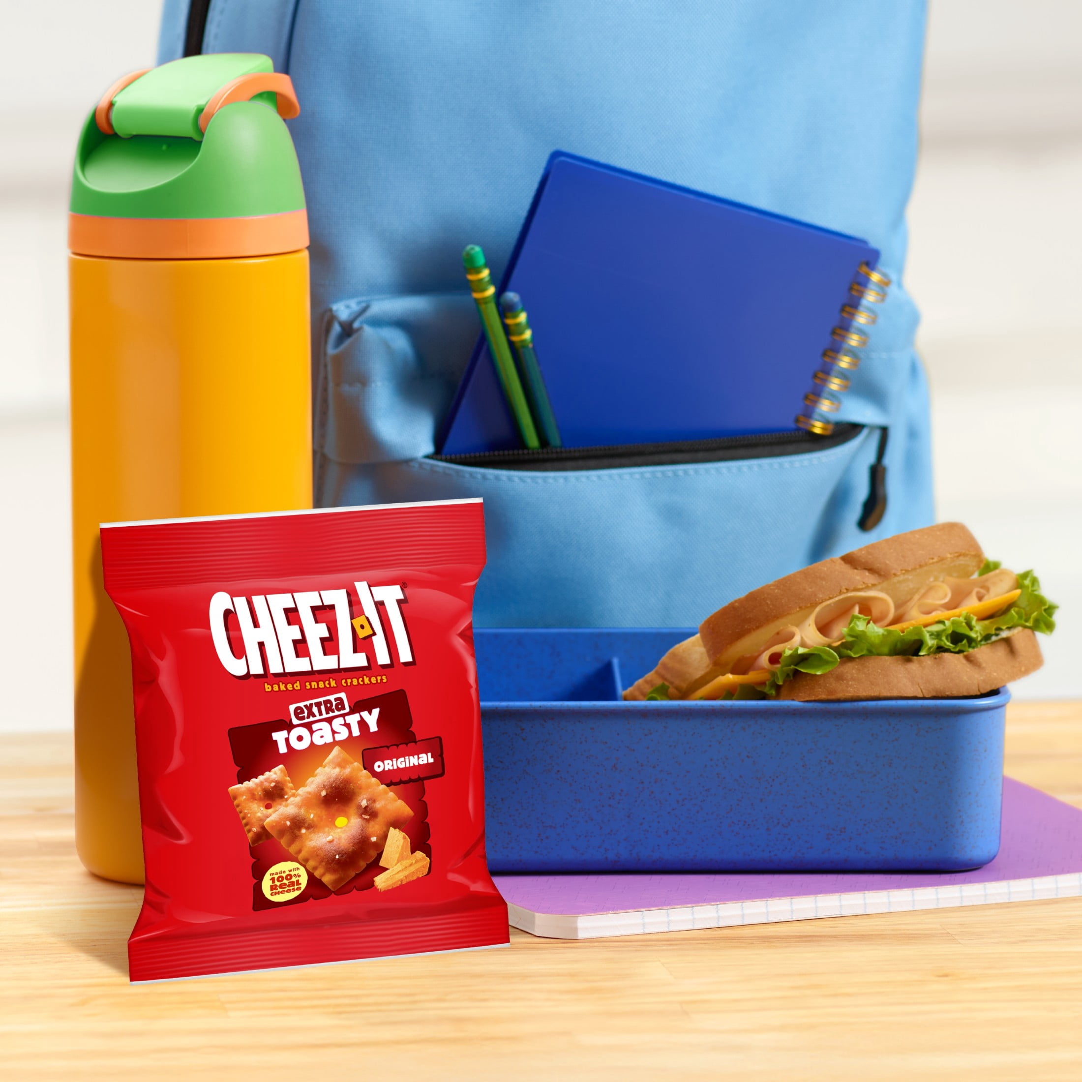 Cheez-It Extra Toasty Cheddar Jack Cheese Crackers, Baked Snack Crackers, 12.4 oz (Pack of 8)
