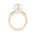 thumbnail image 2 of ANGARA South Sea Cultured Pearl Ring with Rubies in 14K Rose Gold for Women | June Birthstone, Birthday, Anniversary, Jewelry Gift for Women | Pearl Ring, 2 of 8