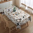 thumbnail image 2 of Halloween Ghost Cute Flower Spooky Table Cloth, Water Resistant Tablecloth Spill-Proof Holiday Table Covers for Dining Room Parties Dinner, Wipeable Tabletop Cover Kitchen Rectangle 60x84 Inch, 2 of 5