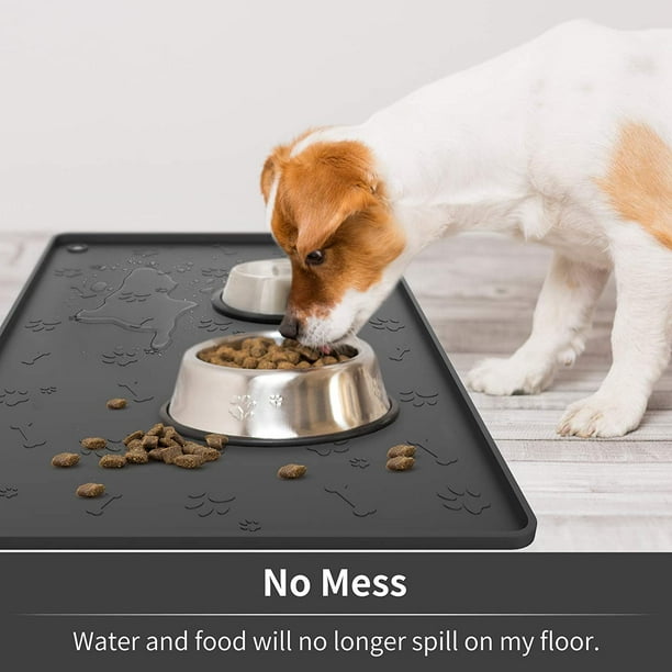 Dog bowl top floor mat