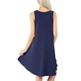 thumbnail image 2 of Bslissey Women's Summer Mini Dress Sleeveless Crew Neck Loose Tank Dress Solid Color Flowy Swing Short Dress for Daily Beach Streetwear, 2 of 3