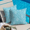 thumbnail image 2 of Throw Pillow Covers 16x16 Inch, Sky Blue Botanical Decorative Pillow Cases for Couch Sofa Bed, Spring Summer Chic Wildflowers Cotton Linen Square Home Decor Pillowcases with Hidden Zipper, 2 of 9