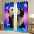 thumbnail image 2 of 3D PandaBlackout Curtains,Lovely Big Cat Bear Curtains & Drapes,Wild Animals Window Treatments,Colorful Butterfly Window Curtains Blue Pink Glitter Starry Sky Decor, 2 of 6