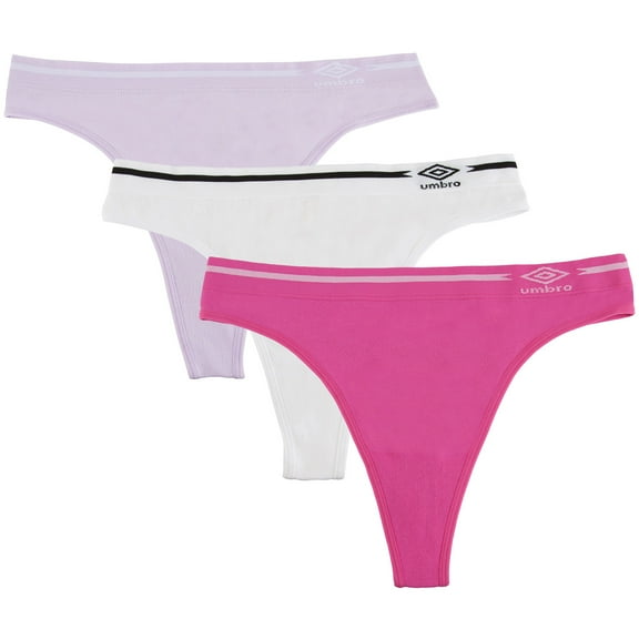 Umbro Women's Seamless Thong Panties 3 Pack Assorted