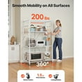 thumbnail image 3 of KFFKFF 4-Tier Foldable Storage Shelf with Wheels, 36-inch W x 21-inch D x 60-inch H Folding Metal Rack Shelving Unit, Durable No-Assembly Organizer for Garage, Kitchen, Basement, White, 3 of 8